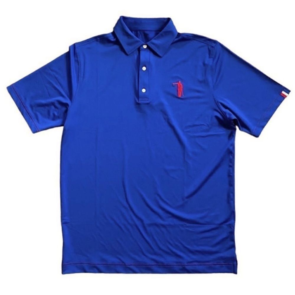 U Suck At Golf Take A Drop Mulligan Royal Blue Polo Short Sleeve Sz Large